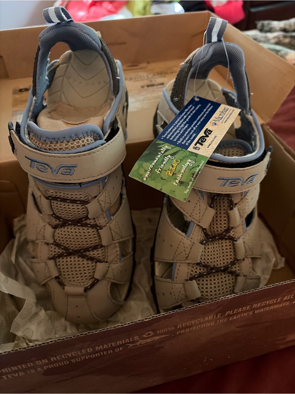 Teva Kids Tan and Gray Closed-Toe Outdoor Sandals